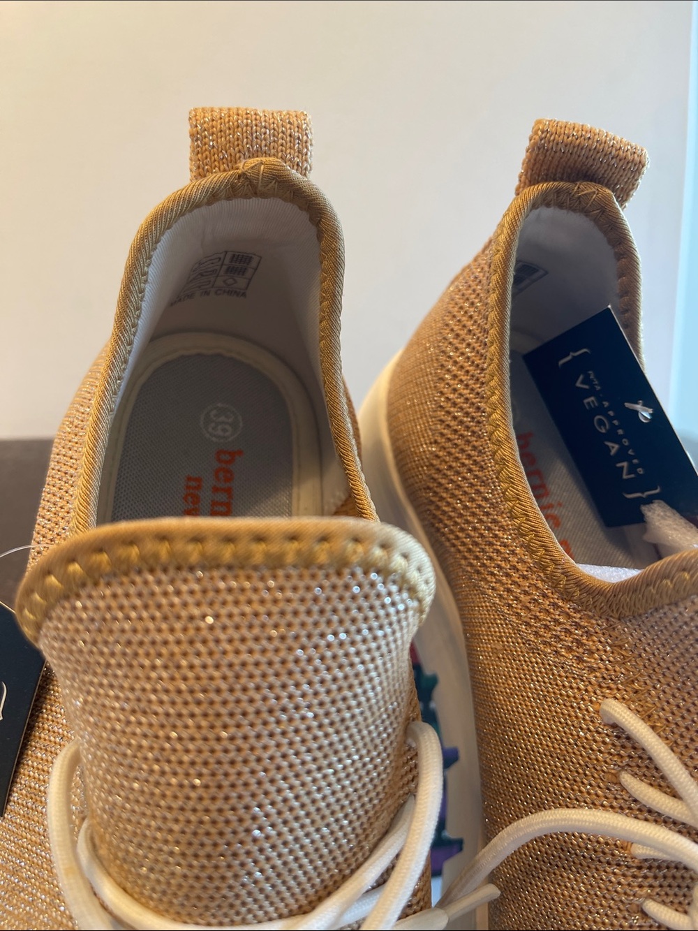 NIB BERNIE MEV NEW YORK CARA SLIP ON MEMORY FOAM SNEAKER CHAMPAGNE SHIMMER - Picture 9 of 13
